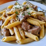 slow cooker creamy garlic beef pasta