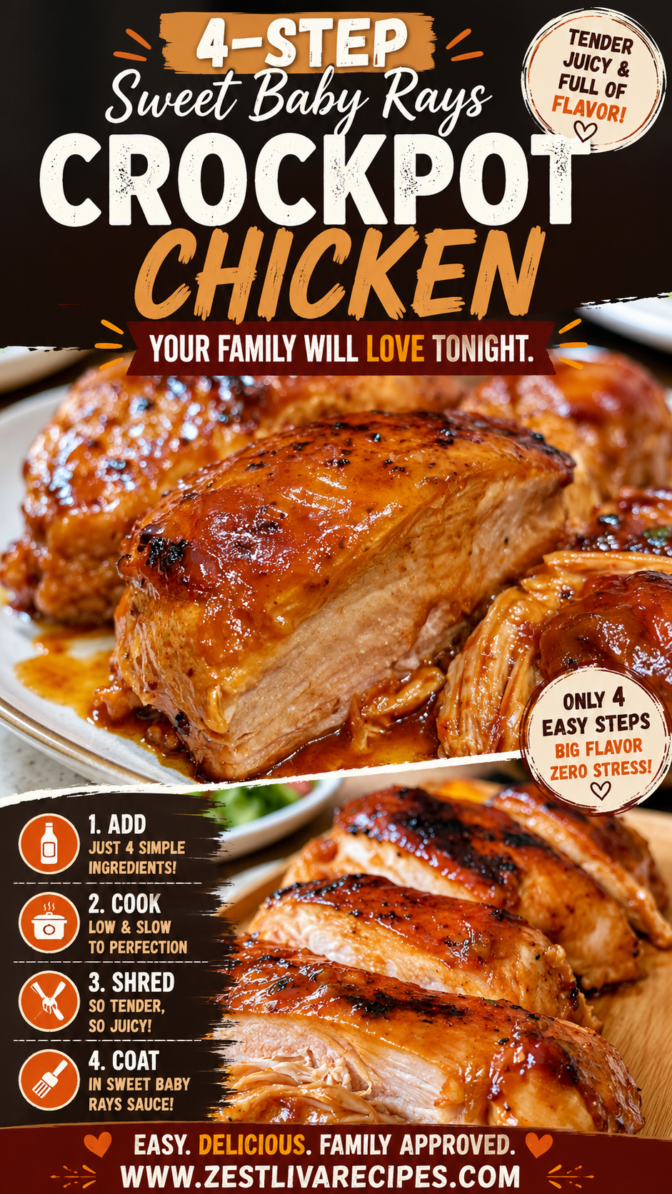 sweet baby rays crockpot chicken weeknight favorite