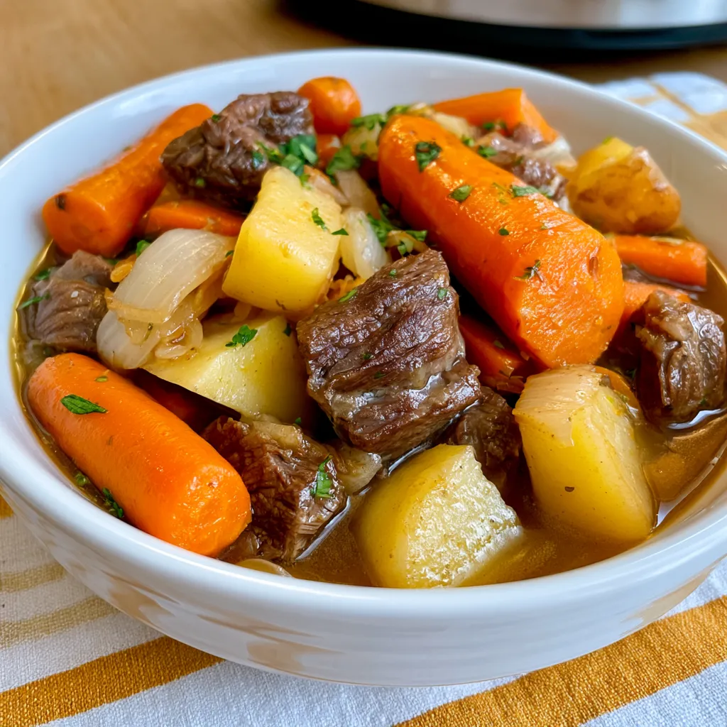 cozy fall crockpot beef stew