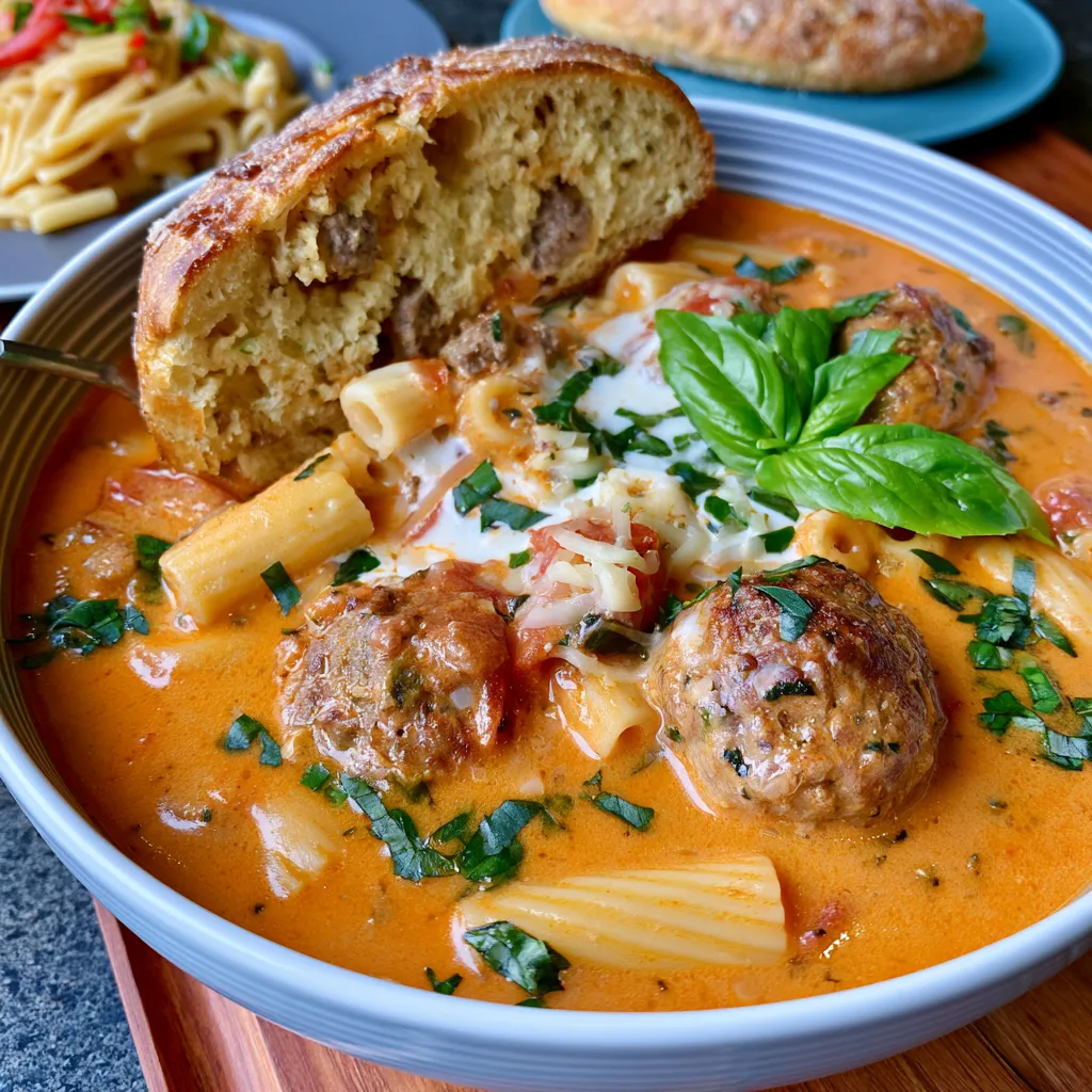 creamy italian meatball soup