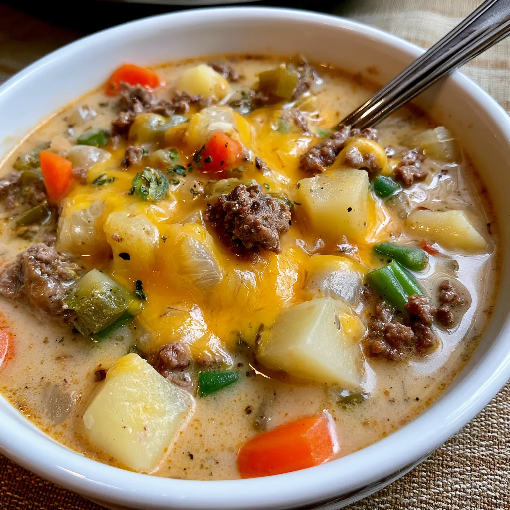 crock pot hamburger potato soup