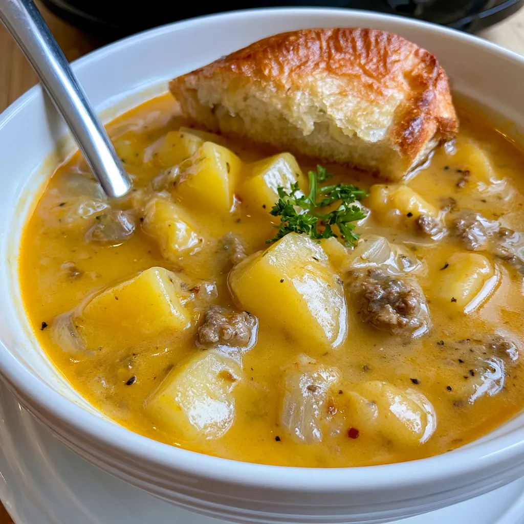 crock pot hamburger potato soup