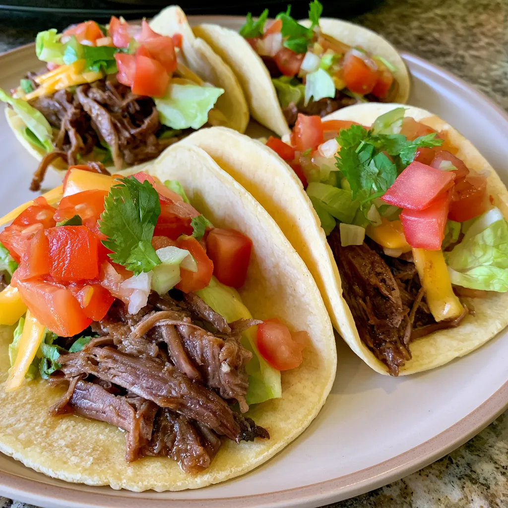 crock pot mexican shredded beef tacos