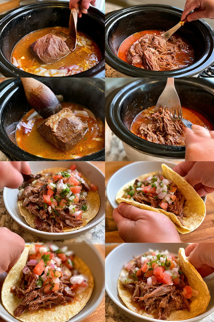 crock pot mexican shredded beef tacos