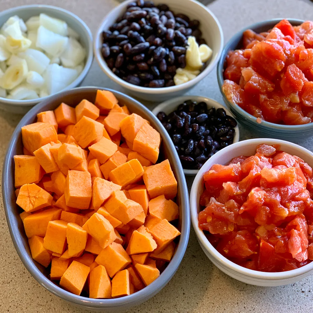 crock pot sweet potato bean chili