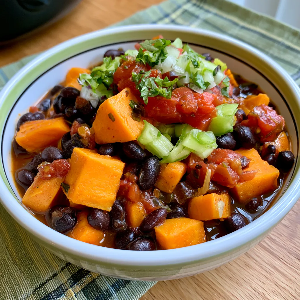crock pot sweet potato black bean chili