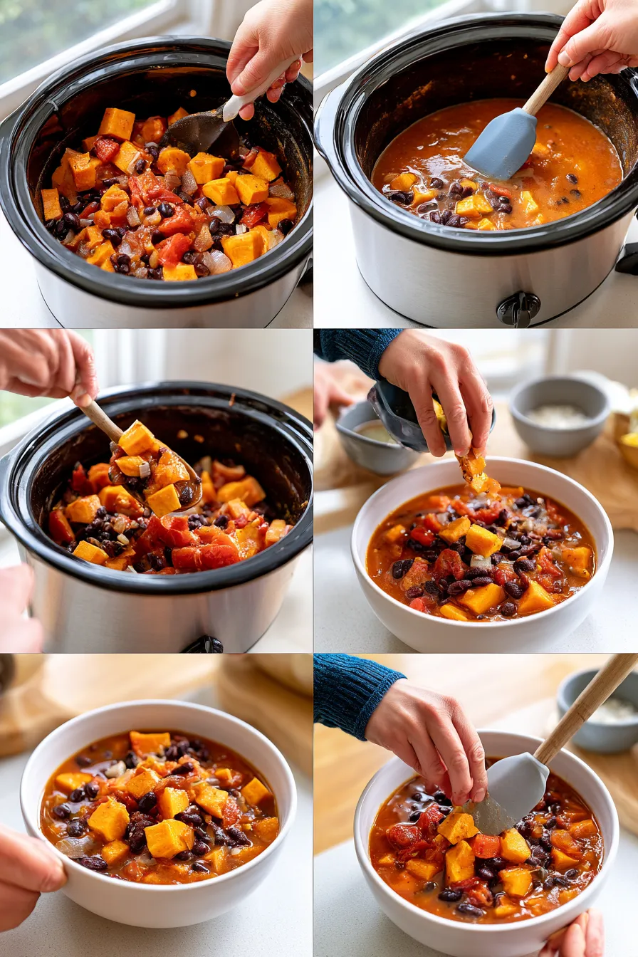 crock pot sweet potato black bean chili
