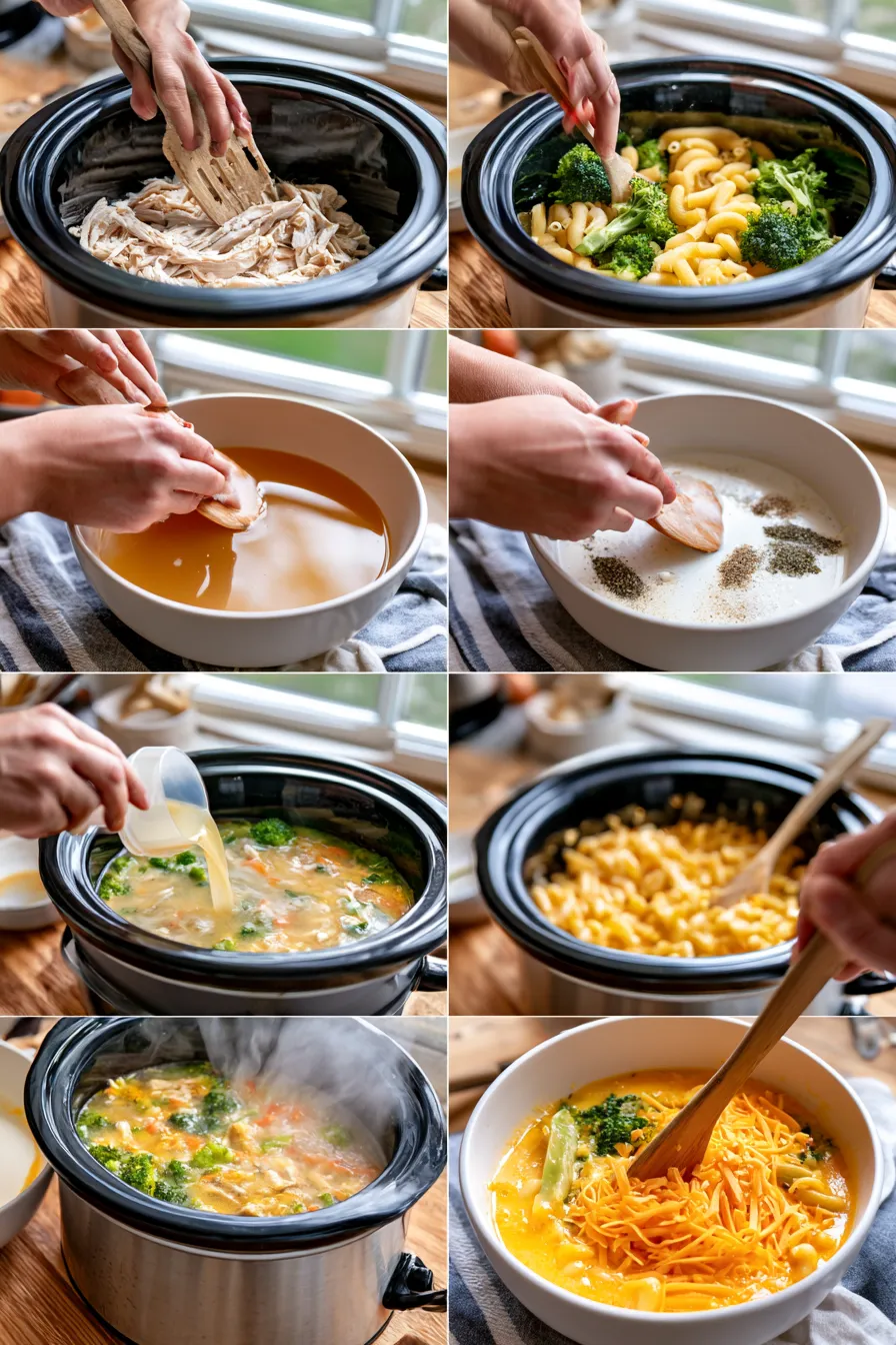 crockpot chicken broccoli mac and cheese