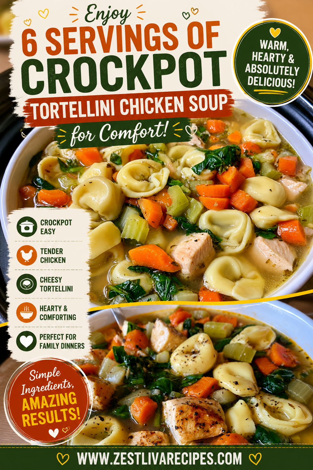 crockpot tortellini chicken soup