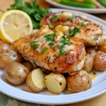 garlic parmesan crockpot chicken and potatoes