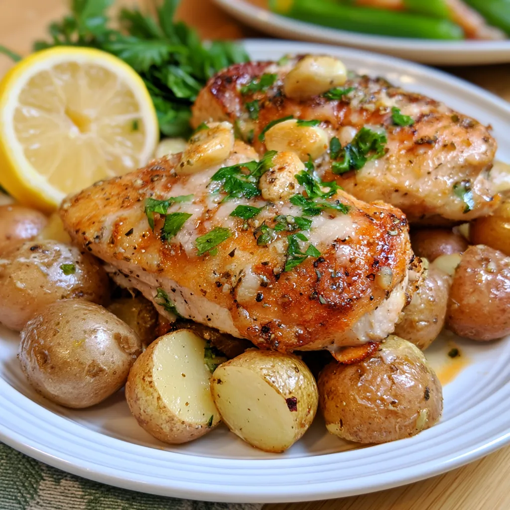 garlic parmesan crockpot chicken and potatoes