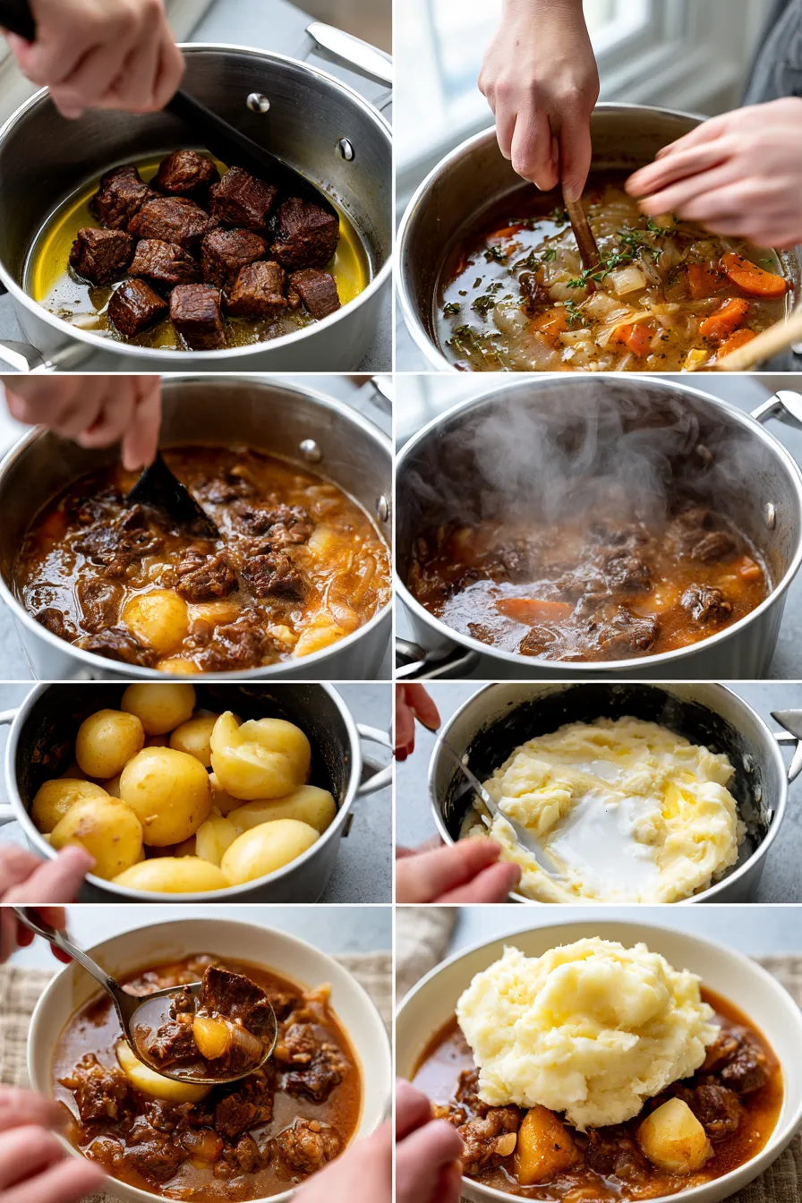 irish stew with mashed potatoes
