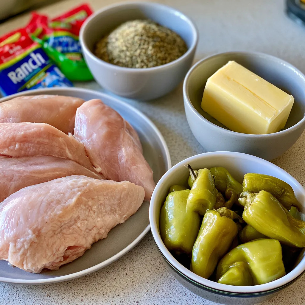 mississippi chicken is easily made in the crock pot