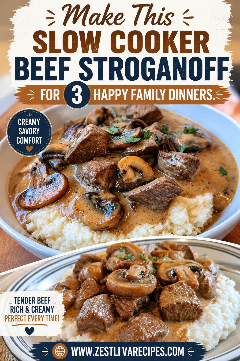 slow cooker beef stroganoff