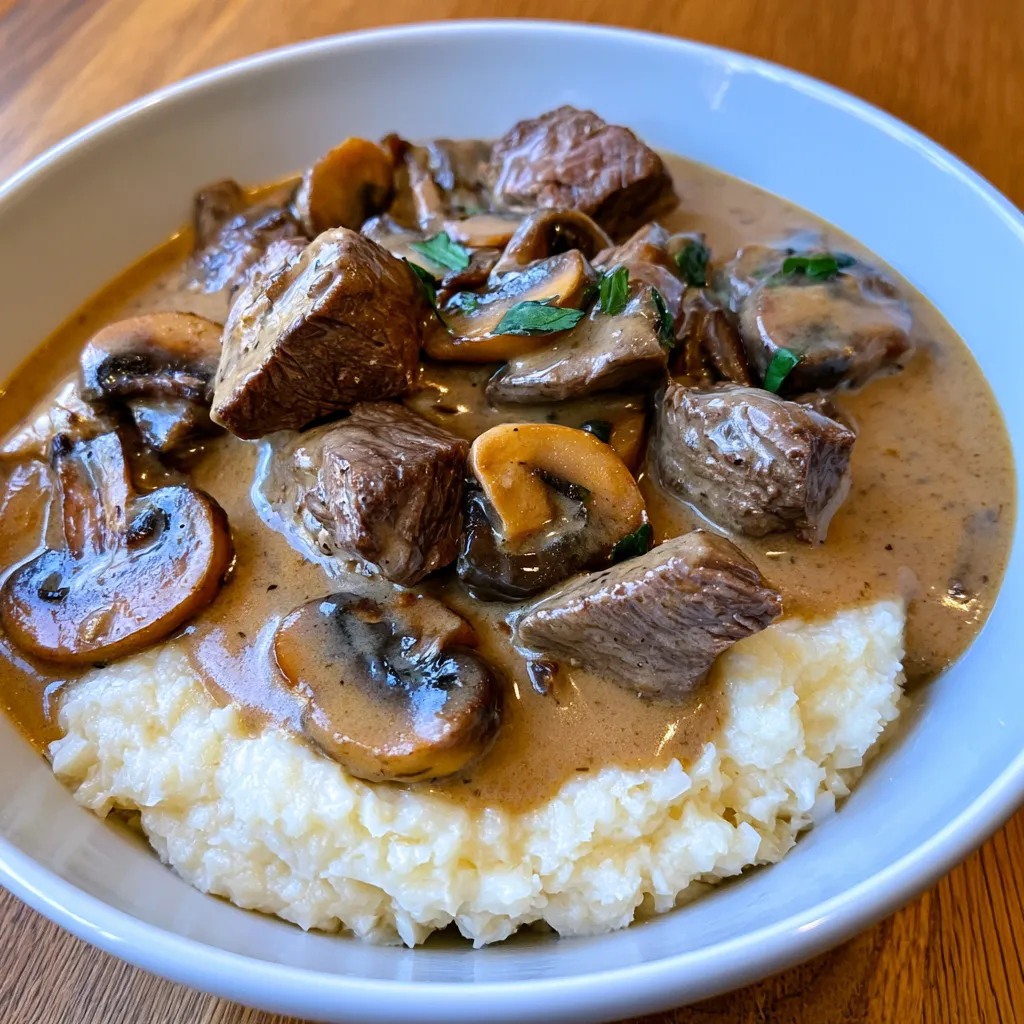 slow cooker beef stroganoff