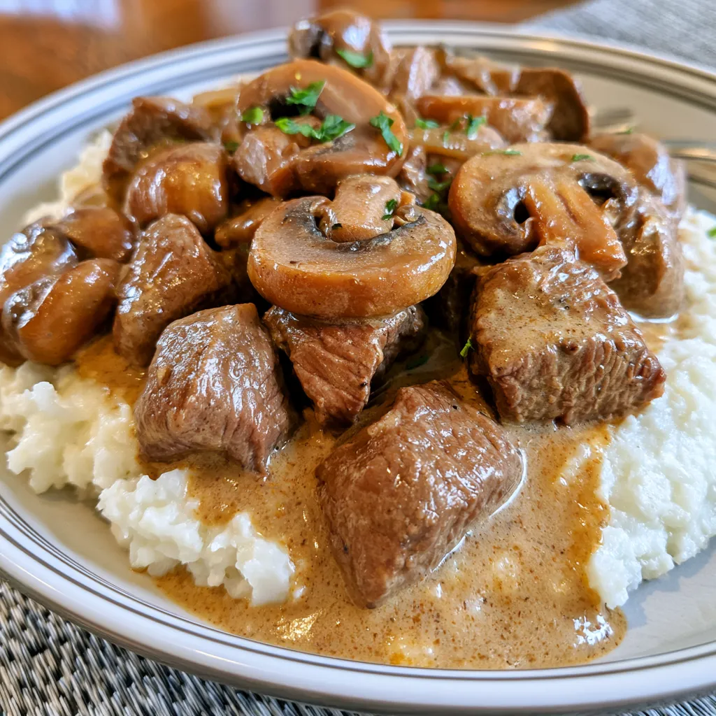 slow cooker beef stroganoff