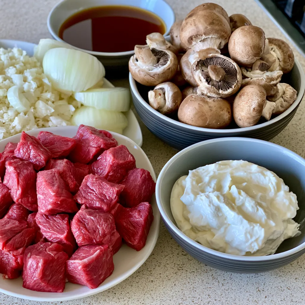 slow cooker beef stroganoff
