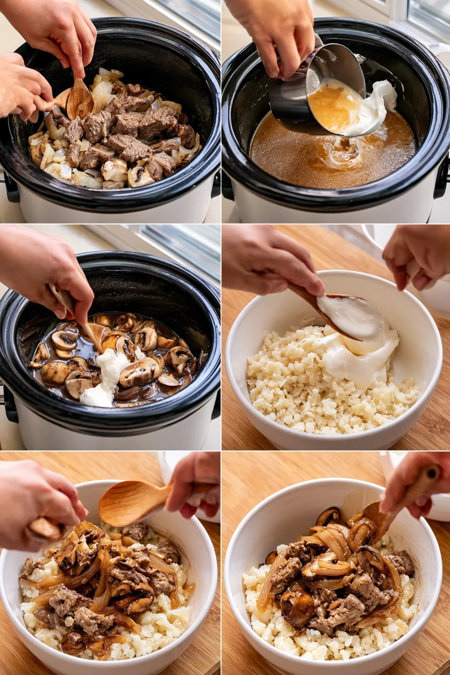 slow cooker beef stroganoff