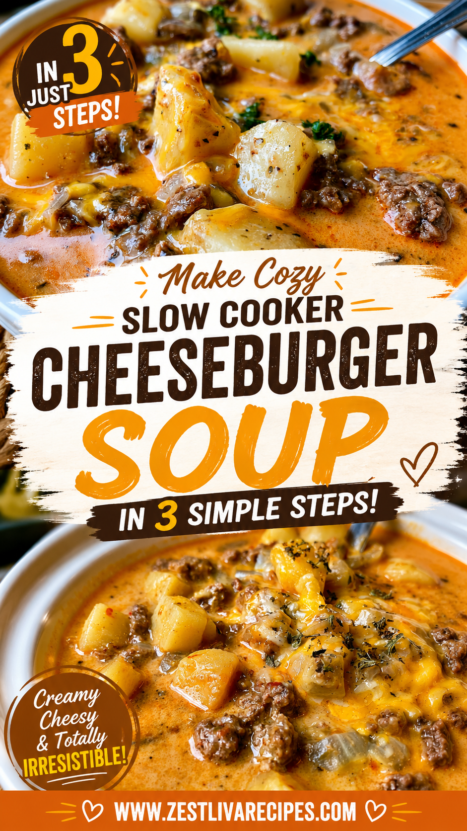slow cooker cheeseburger soup