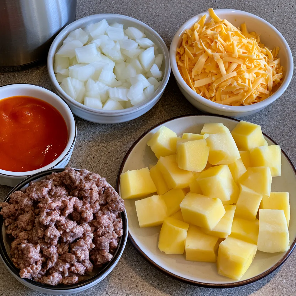 slow cooker cheeseburger soup