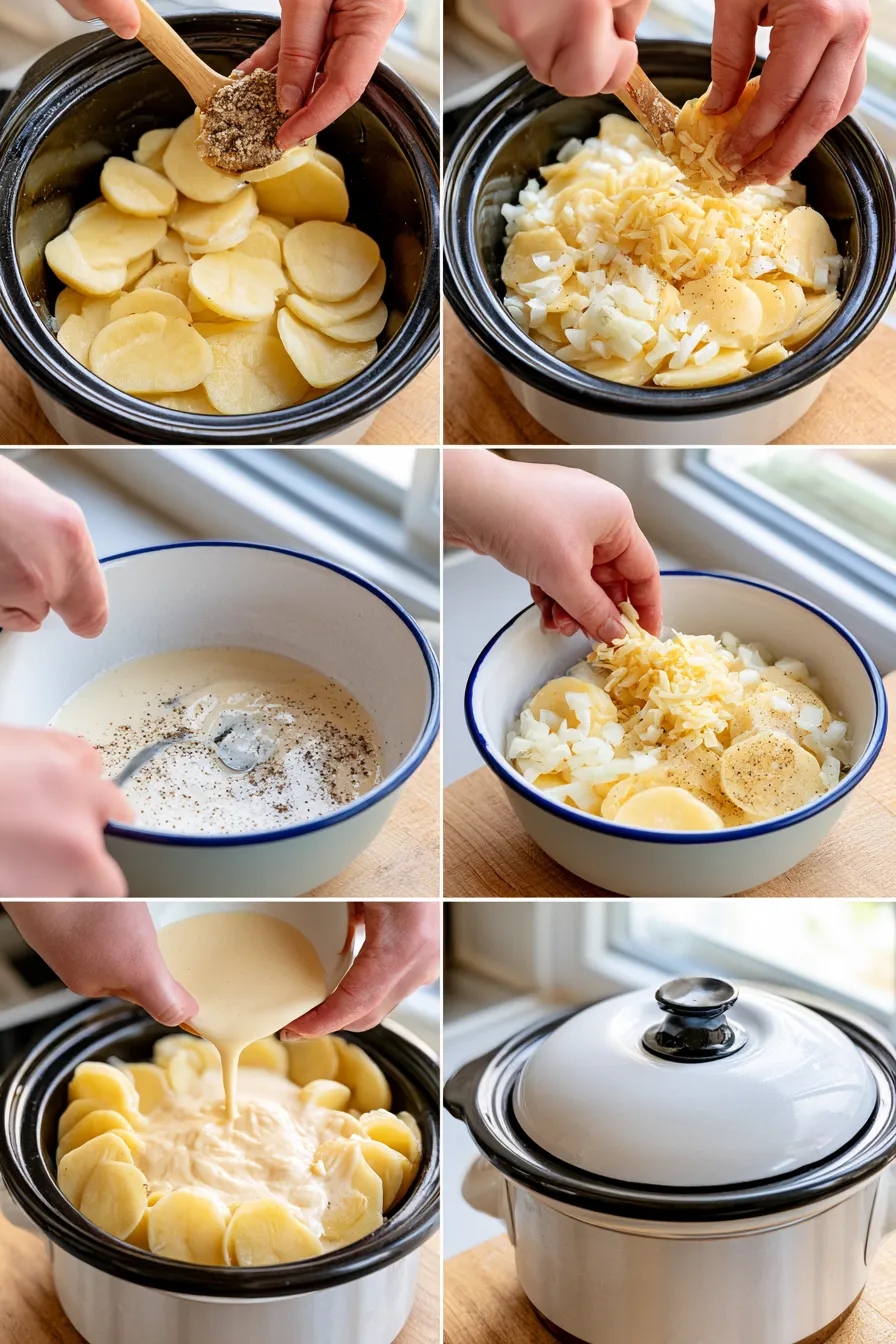 slow cooker cheesy scalloped potatoes