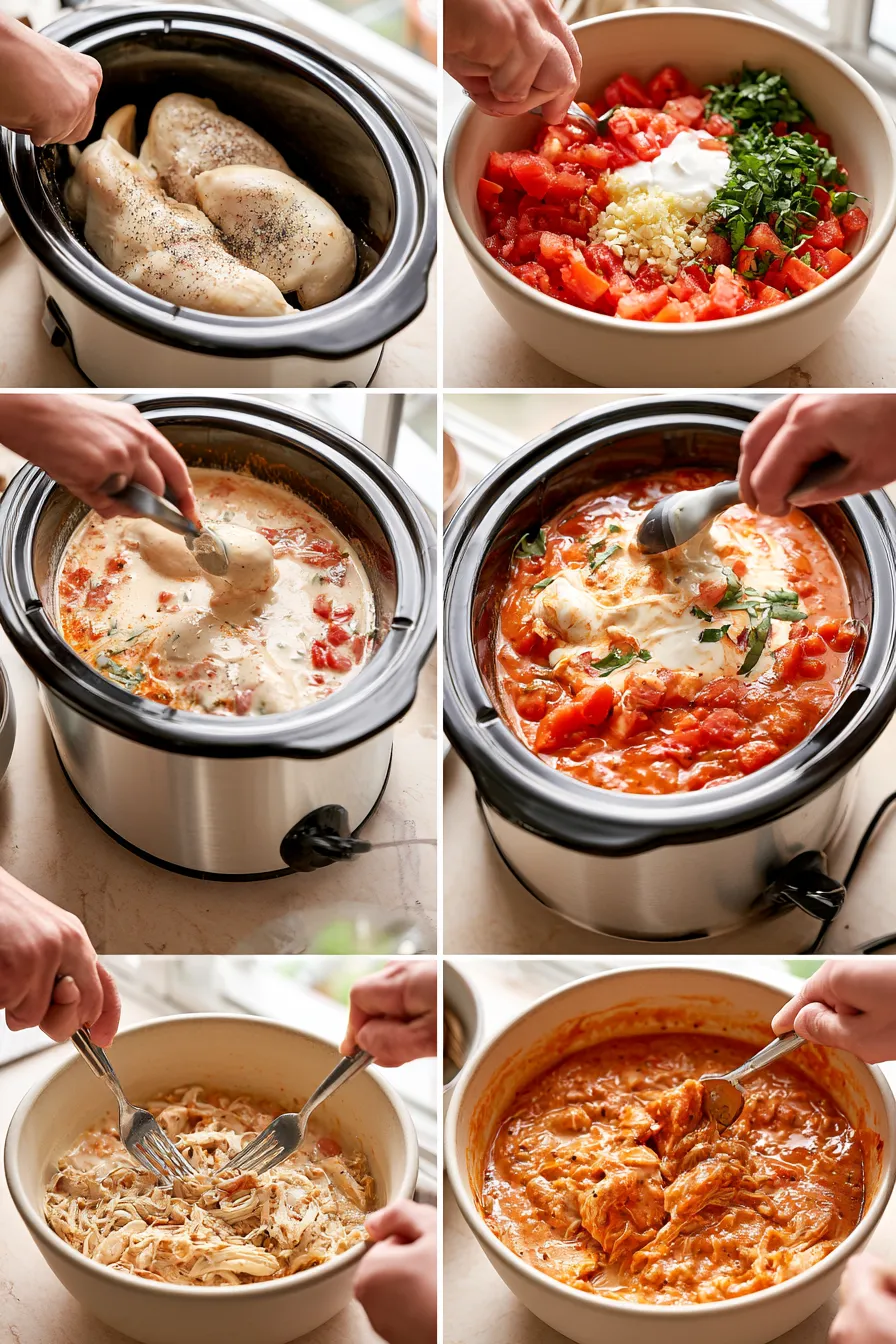 slow cooker creamy tomato basil chicken