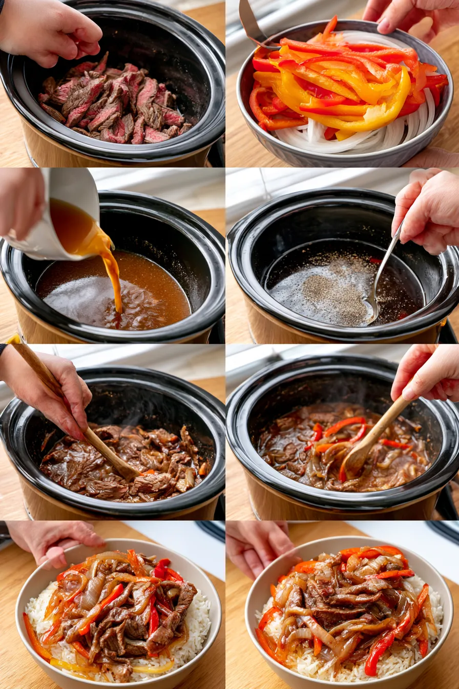slow cooker pepper steak