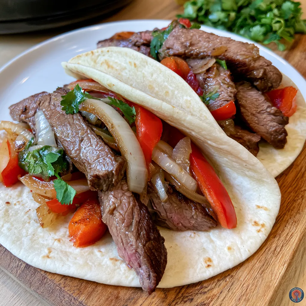 slow cooker pepper steak tacos