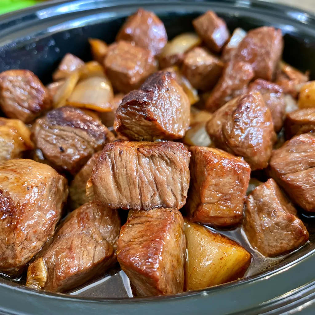 slow cooker steak bites