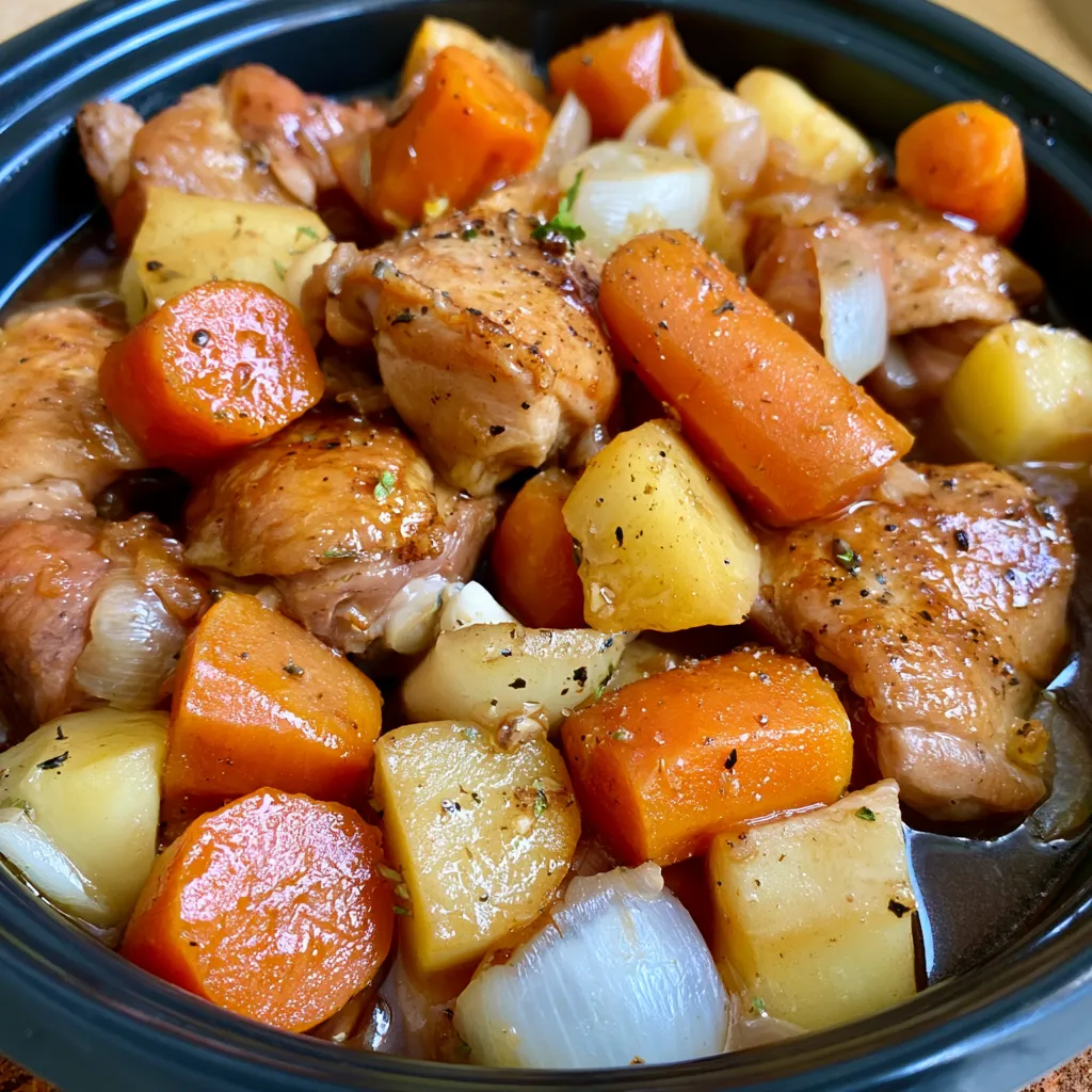 slow cooker white wine chicken stew