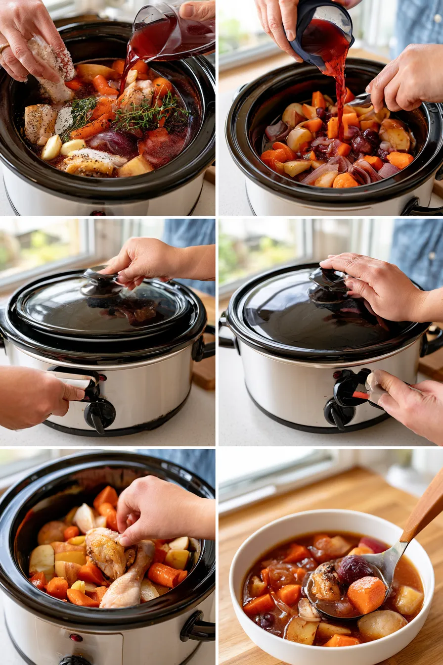 slow cooker white wine chicken stew