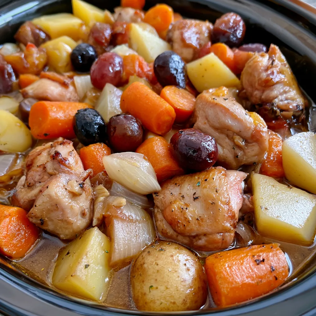 slow cooker white wine chicken stew